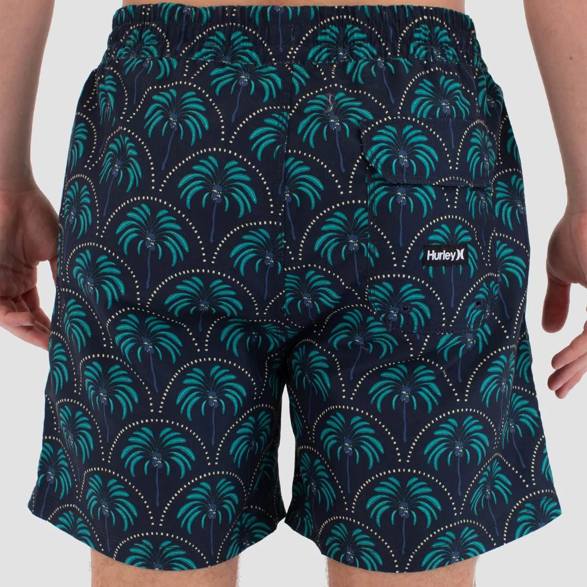 Hurley Volley Icon Palm 17" Boardshorts Obsidian - Image 2