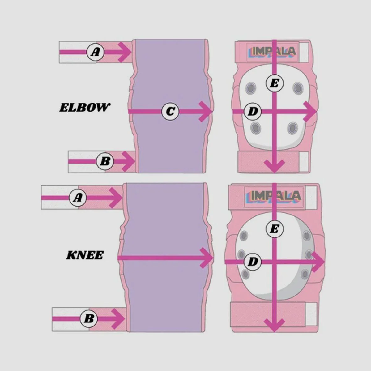 Impala Protective Pad Set Pink/Pink Patch - Kids - Image 2