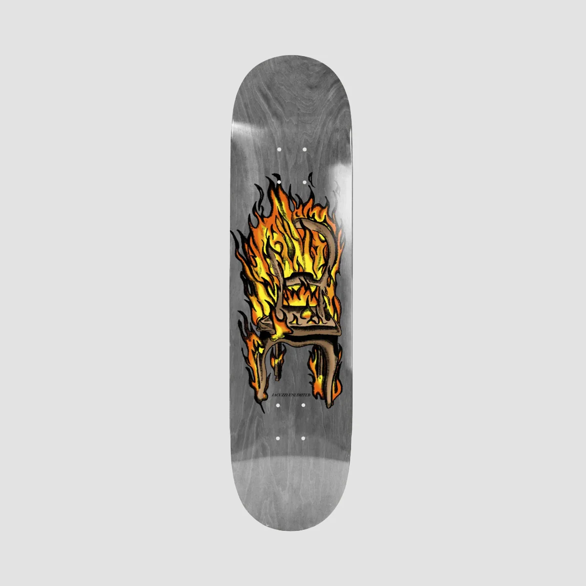 Jacuzzi Chair on Fire Twin Tail EX7 Skateboard Deck Grey - 8.5"