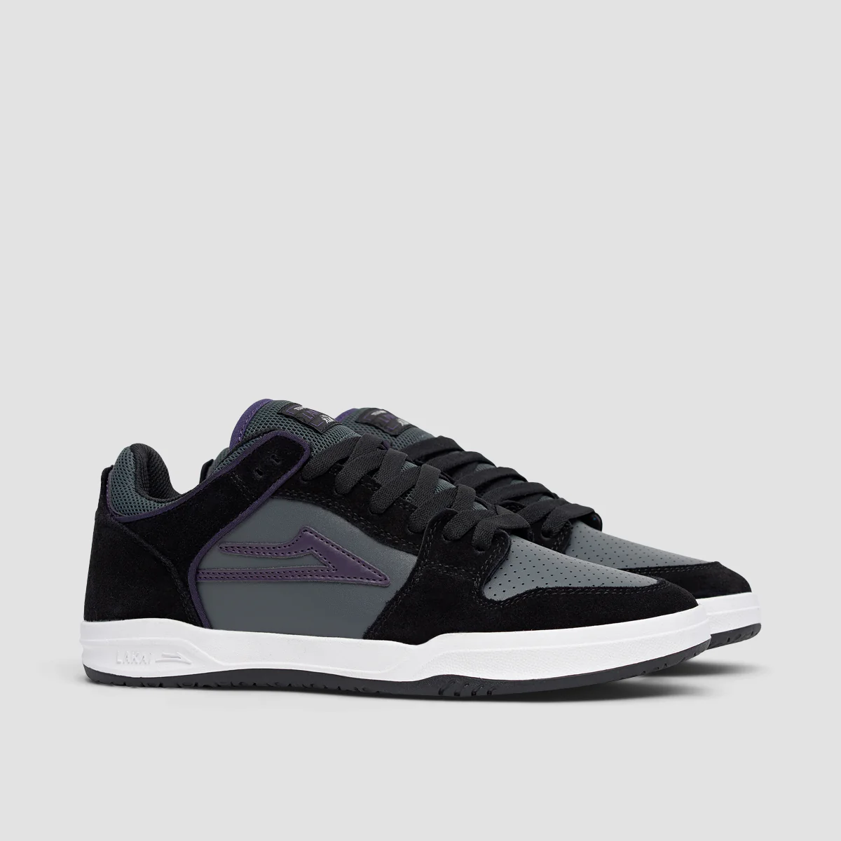 Lakai Telford Low Shoes - Black/Grey Suede - Image 2