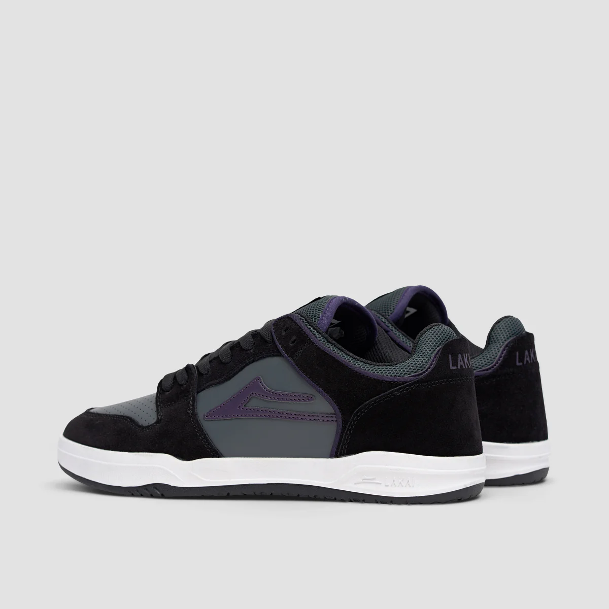 Lakai Telford Low Shoes - Black/Grey Suede - Image 3