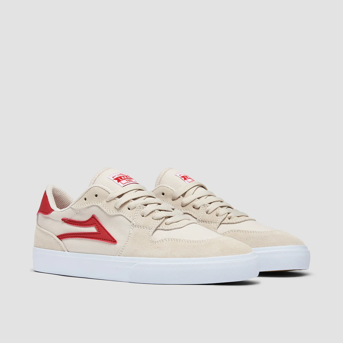 Lakai York Shoes - White/Red Suede - Image 2