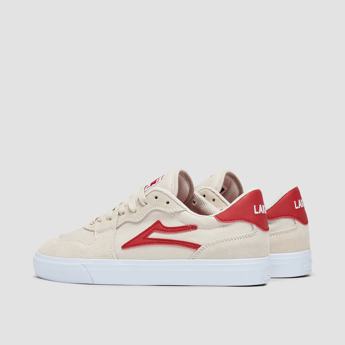 Lakai York Shoes - White/Red Suede - Image 3