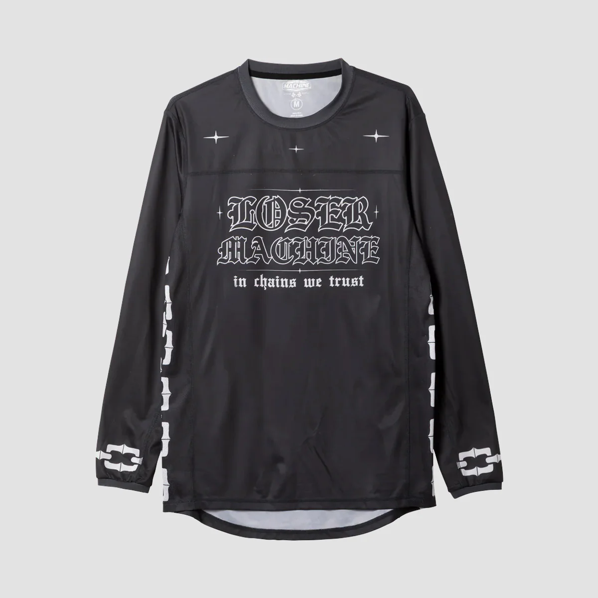 Loser Machine Chains Longsleeve Moto Jersey T-Shirt Black - Image 2