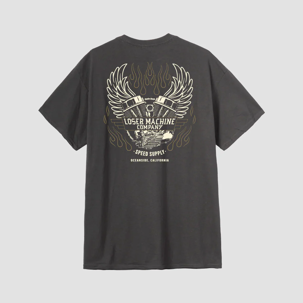 Loser Machine Fly Wheel Pocket T-Shirt Charcoal