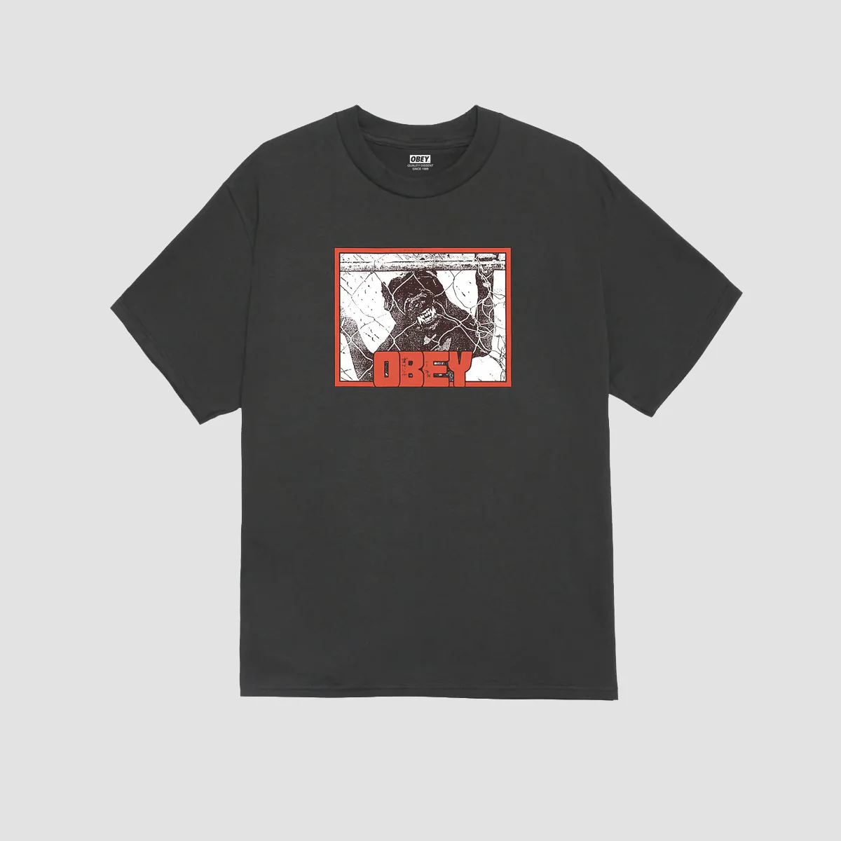 OBEY Beware T-Shirt Vintage Black