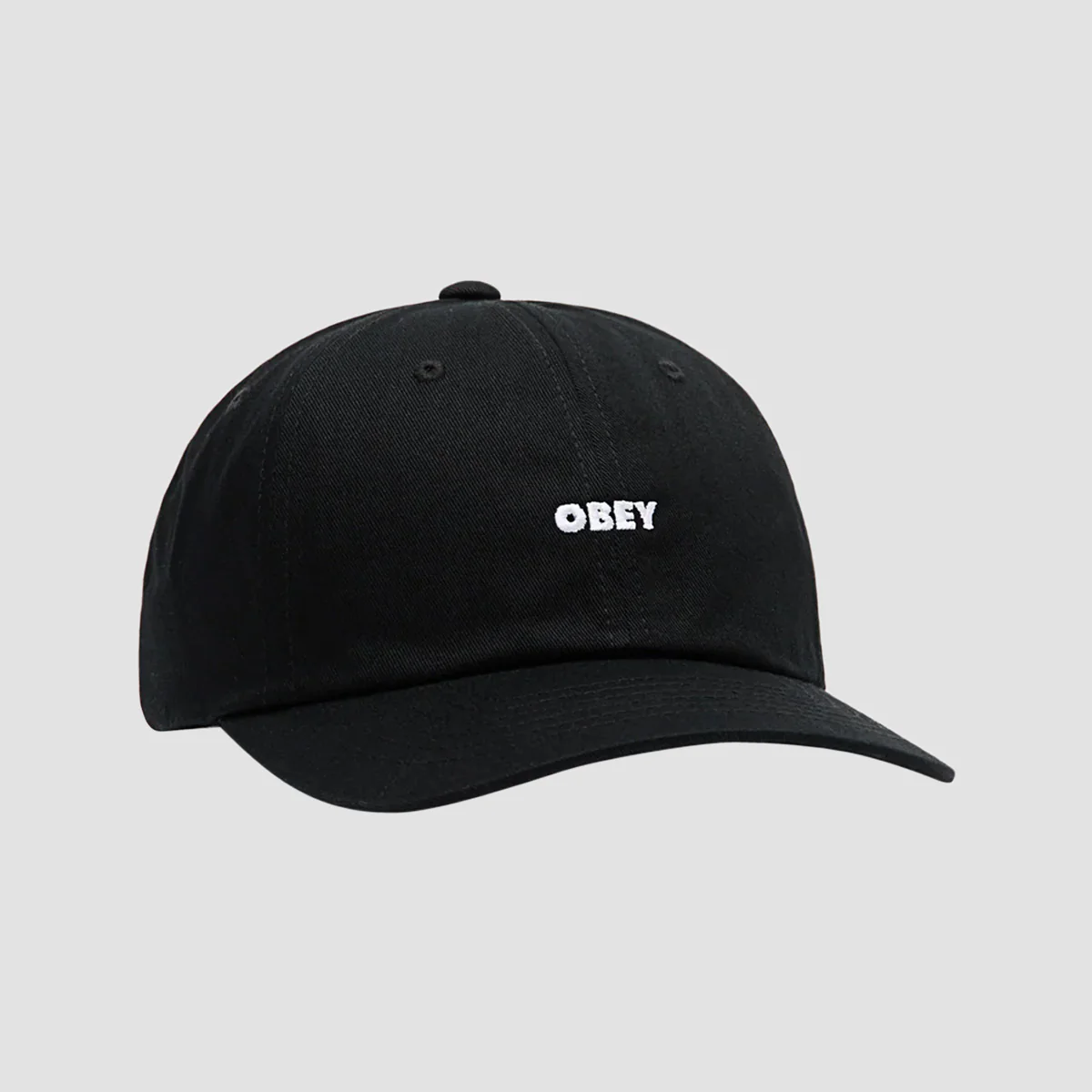OBEY Bold Curve 6 Panel Straback Cap Black