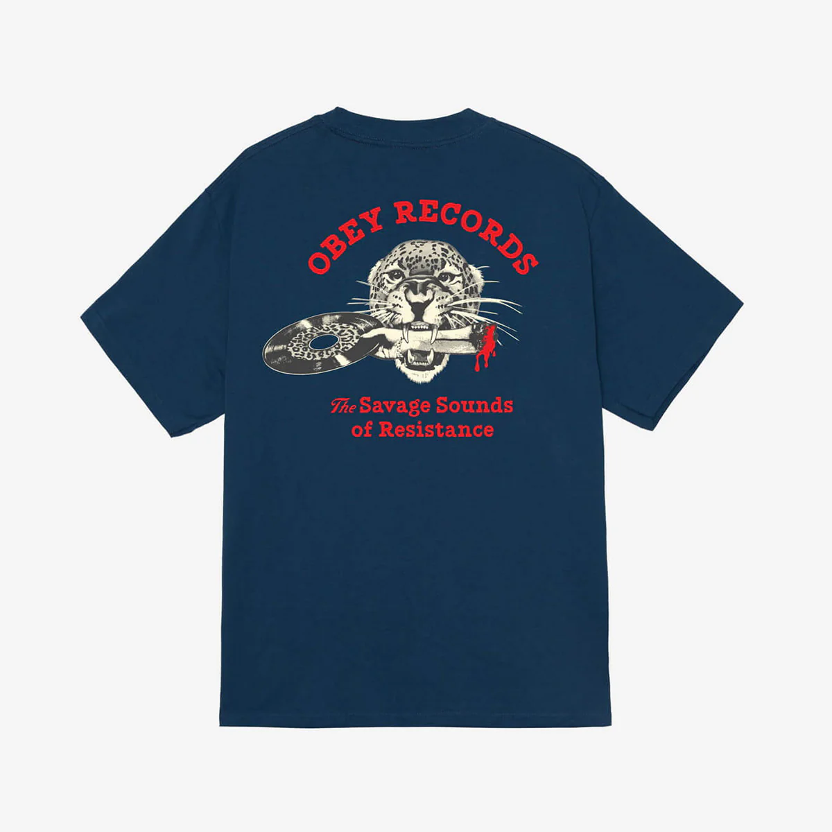 OBEY Savage Sounds Leopard T-Shirt Harbor Blue