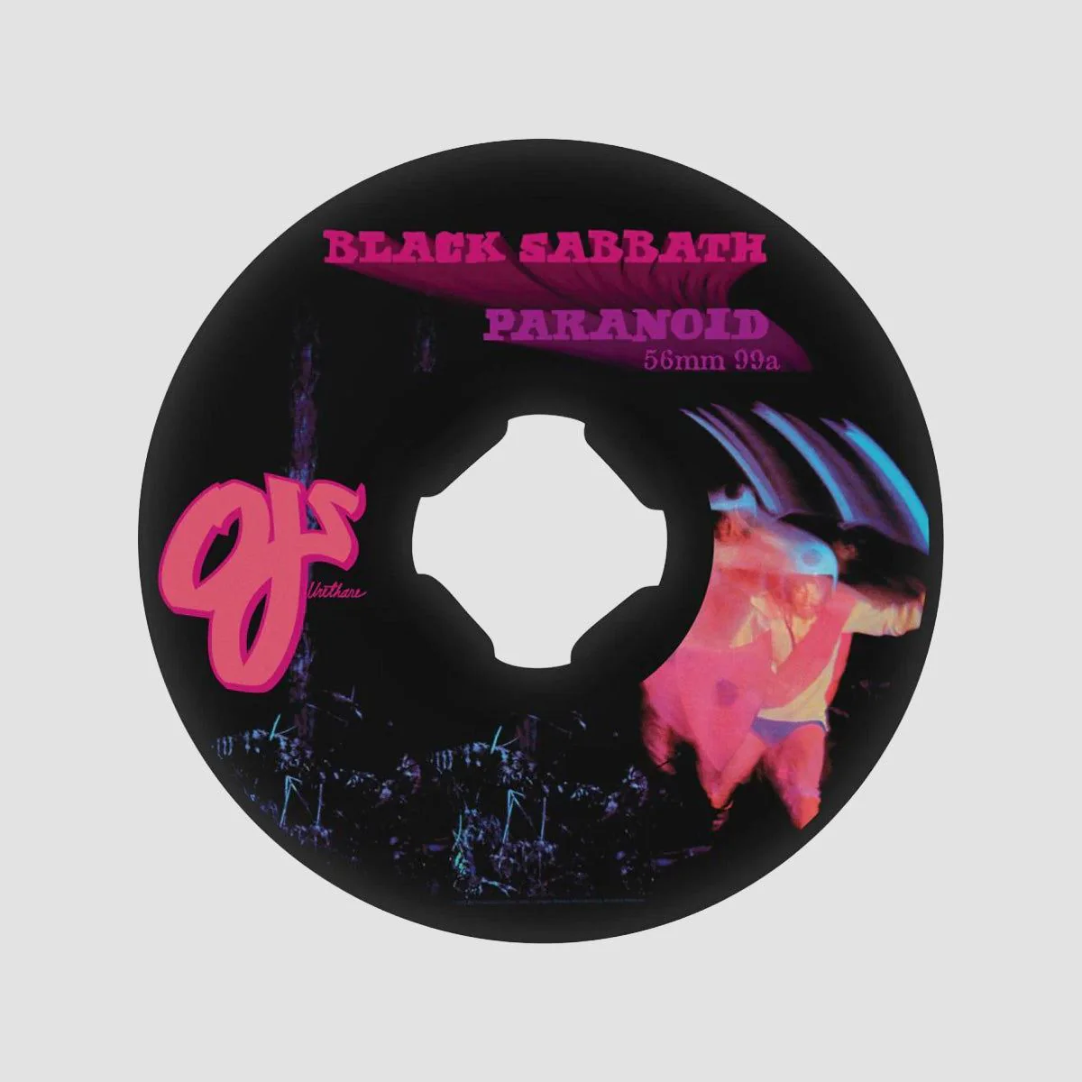 OJ Black Sabbath Paranoid Chubbies 99a Skateboard Wheels Black 56mm