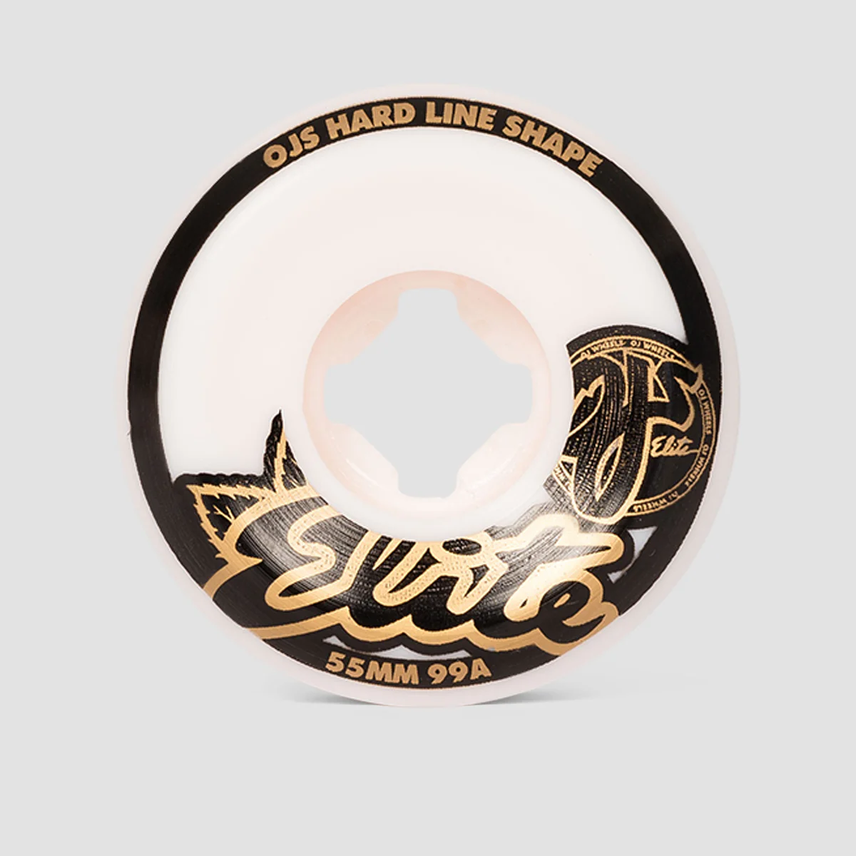 OJ Hard Line 99A Elite Skateboard Wheels White 55mm - Image 2