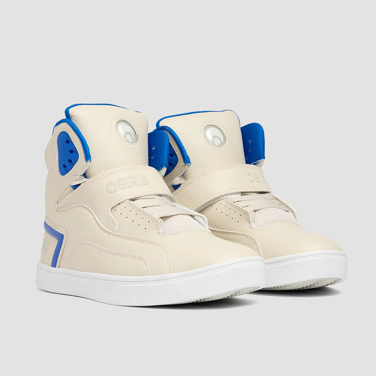 Osiris Rize Ultra High Top Shoes - Cream/Grey/Blue - Image 2