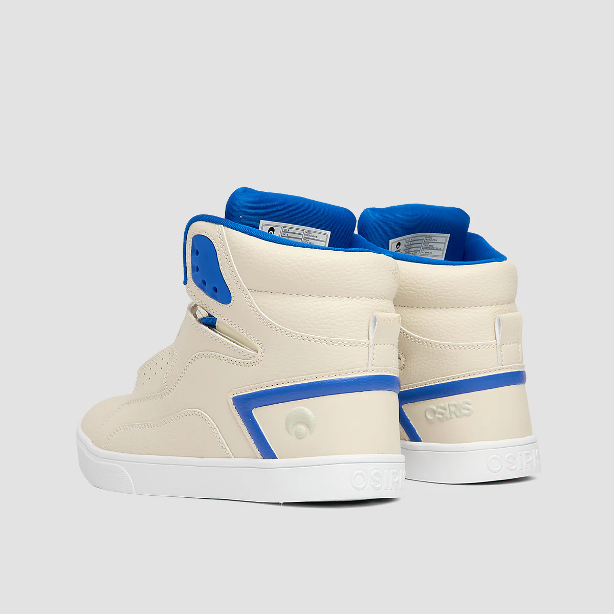 Osiris Rize Ultra High Top Shoes - Cream/Grey/Blue - Image 3
