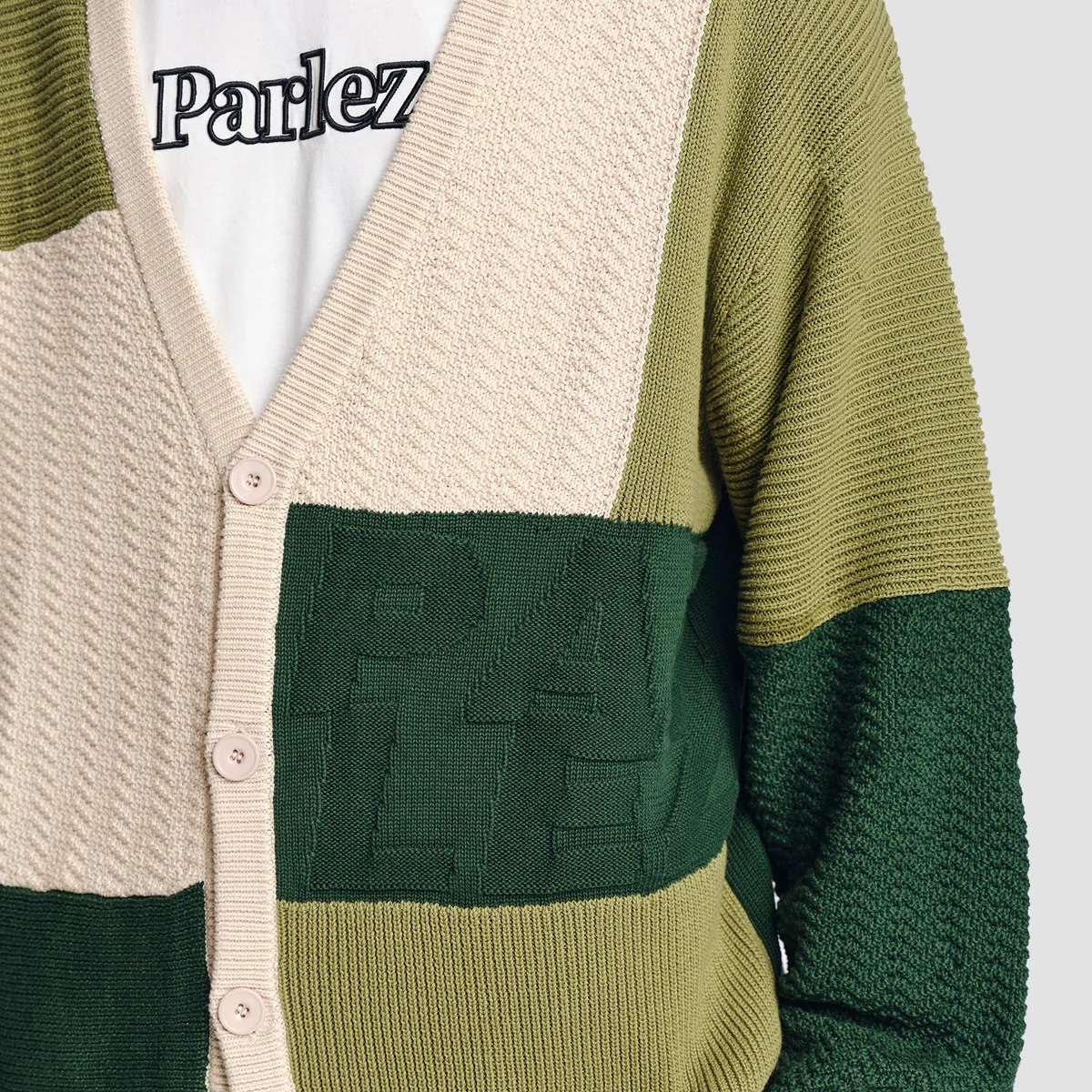 Parlez Flinton Knit Cardigan Kelp Green - Image 3