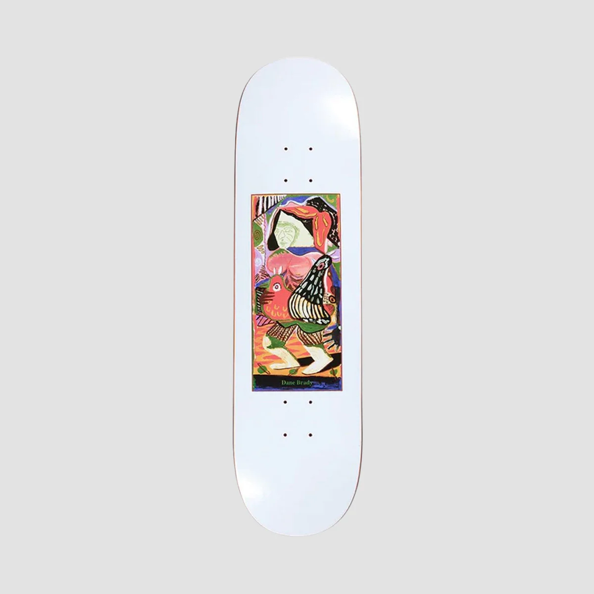 Polar Dane Brady Pigeons Skateboard Deck White - 8"