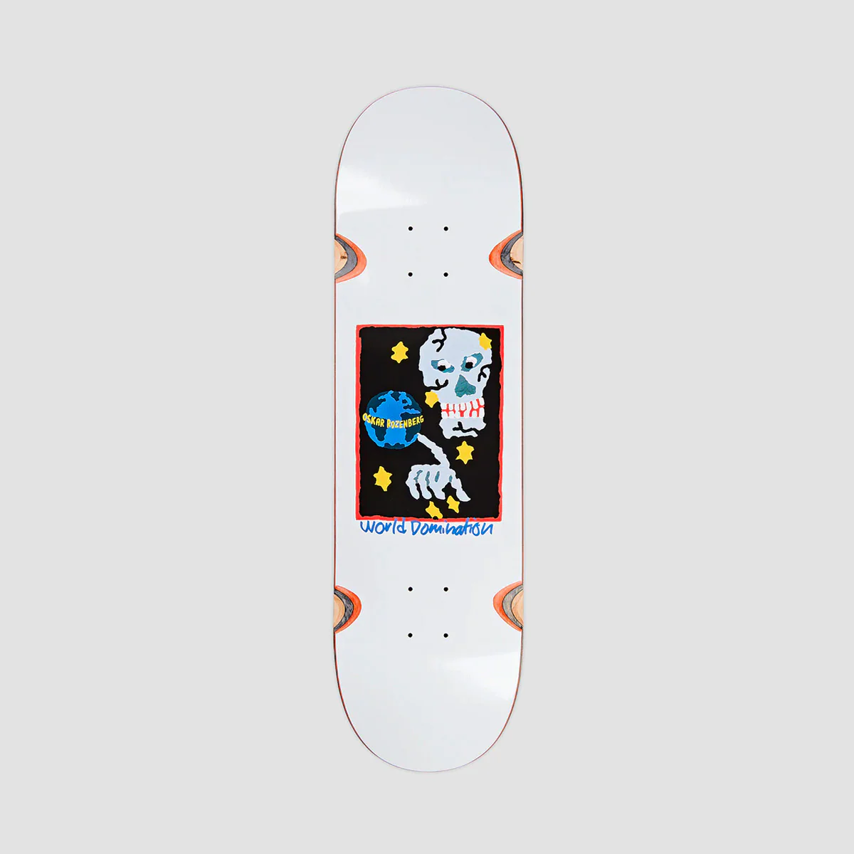 Polar Oskar Rozenberg World Domination WW Skateboard Deck White - 8.5"