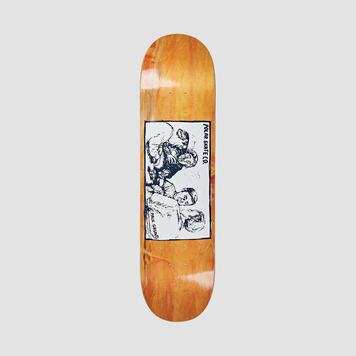 Polar Paul Grund Cold Streak Skateboard Deck Orange - 8.25"