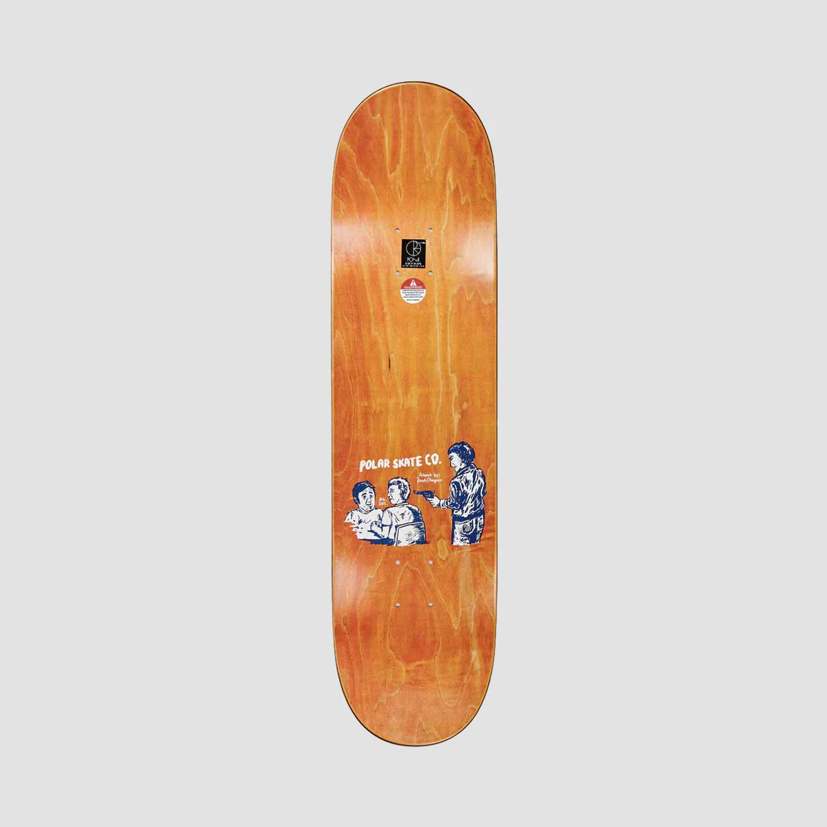 Polar Paul Grund Cold Streak Skateboard Deck Orange - 8.25" - Image 2