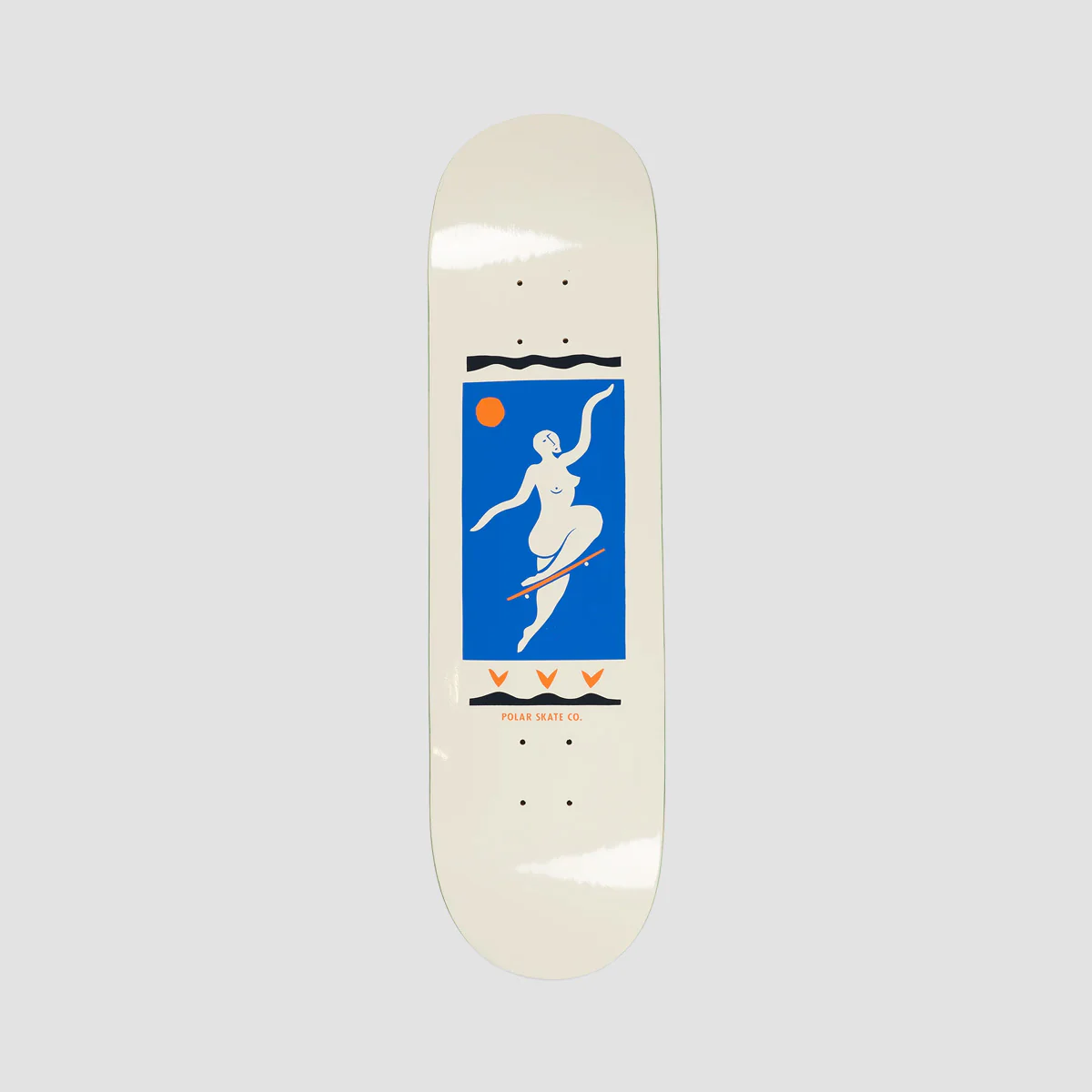 Polar Team No Comply Skateboard Deck Cream - 8.5" (Short)