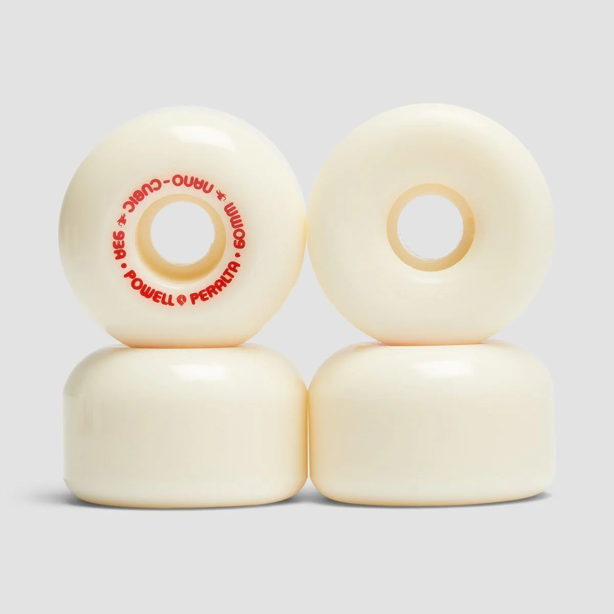 Powell Peralta Dragon Formula Nano Cubic 93A A1 Skateboard Wheels Off White/Red 60x38mm