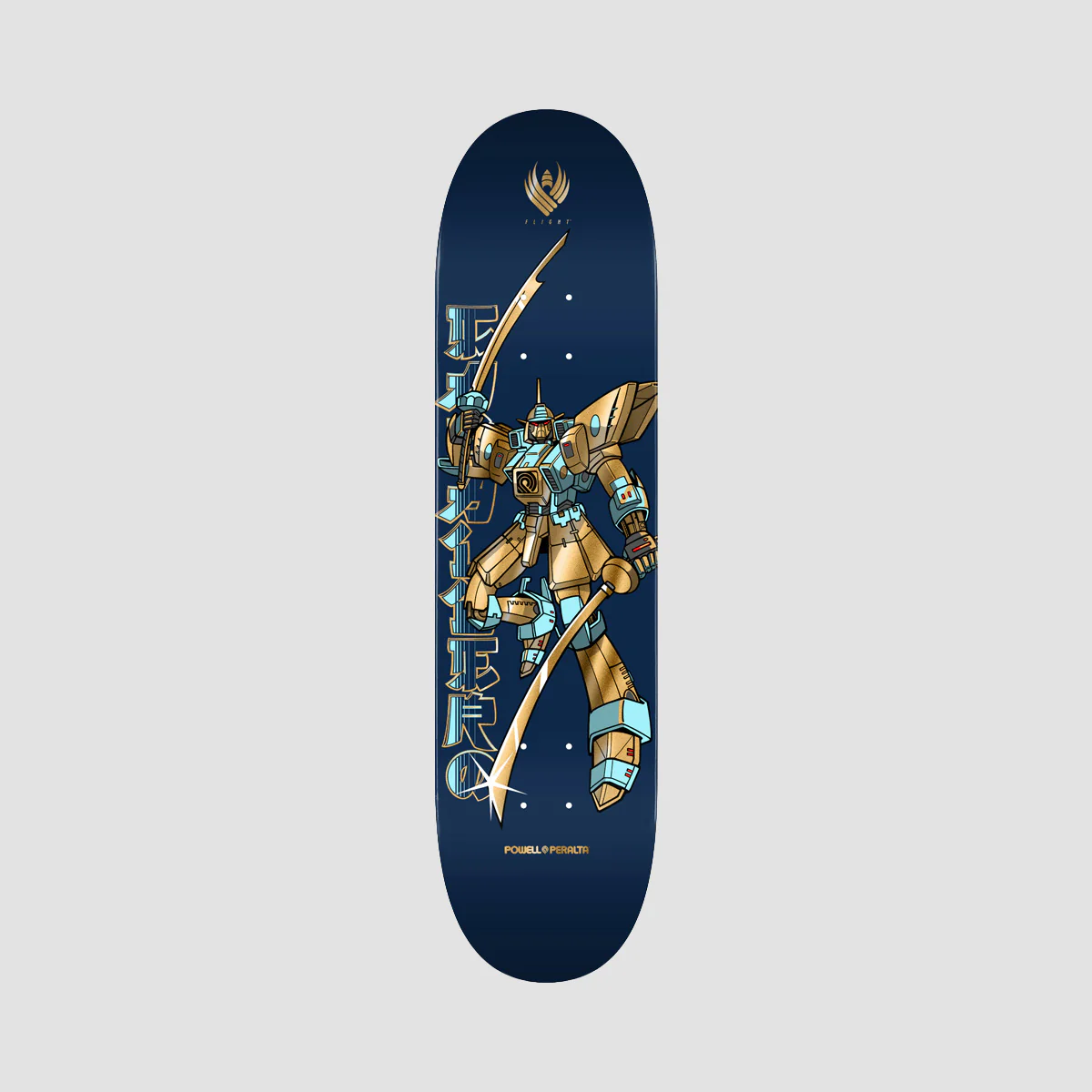 Powell Peralta Steve Caballero Gundam 244 Flight Skateboard Deck Blue/Gold Foil - 8.5"