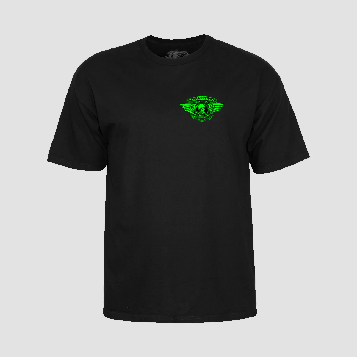 Powell Peralta Winged Ripper T-Shirt Green Blacklight Black - Image 2