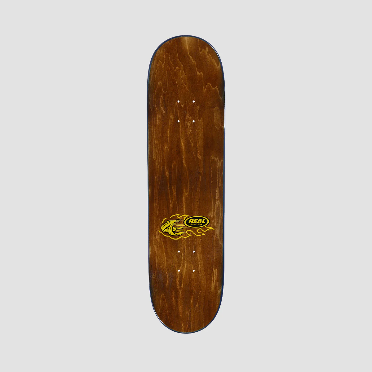 Real Team Slicks Skateboard Deck Blue - 8.5" - Image 2