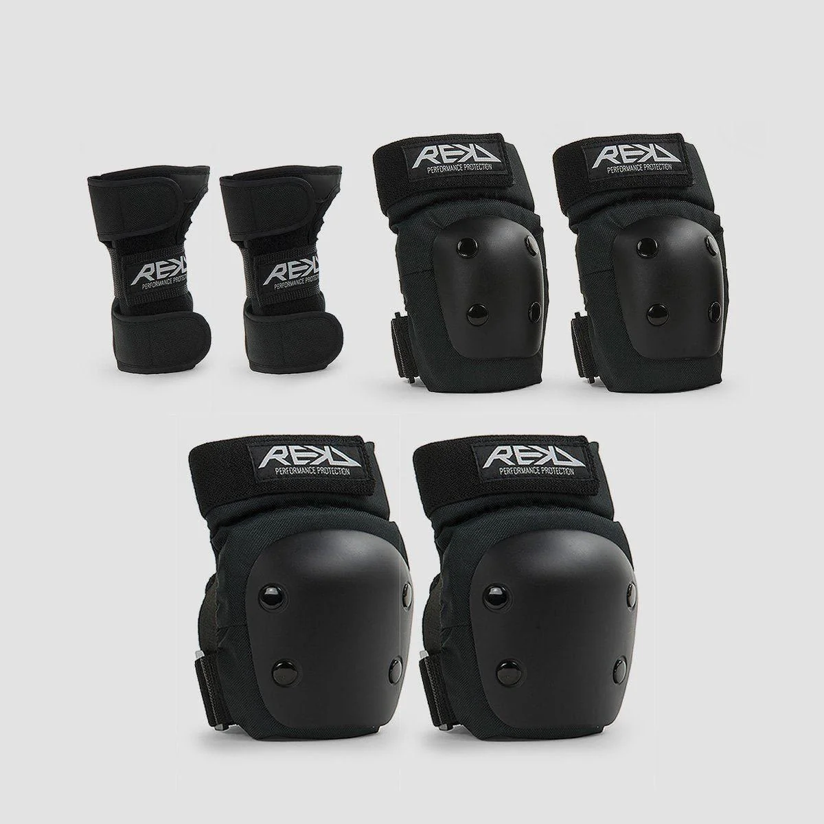 REKD Junior Heavy Duty Triple Pad Set Black - Kids