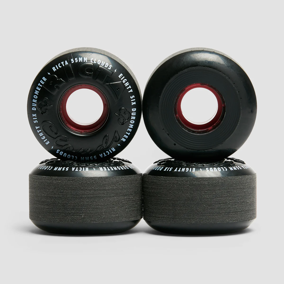 Ricta Clouds 86a Skateboard Wheels Black/Red 55mm