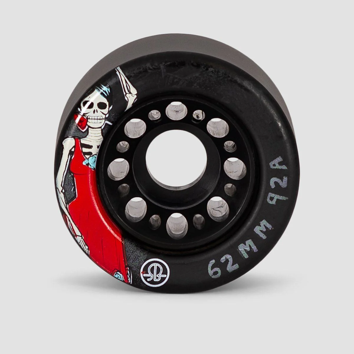 Rollerbones Day of the Dead 92a Quad Wheels x4 Black 62mm - Image 2