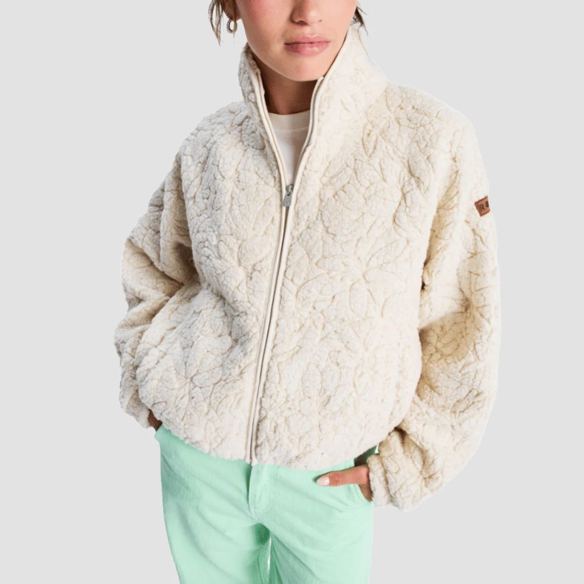 Roxy Blurry Cloud Jacket Parchment - Womens