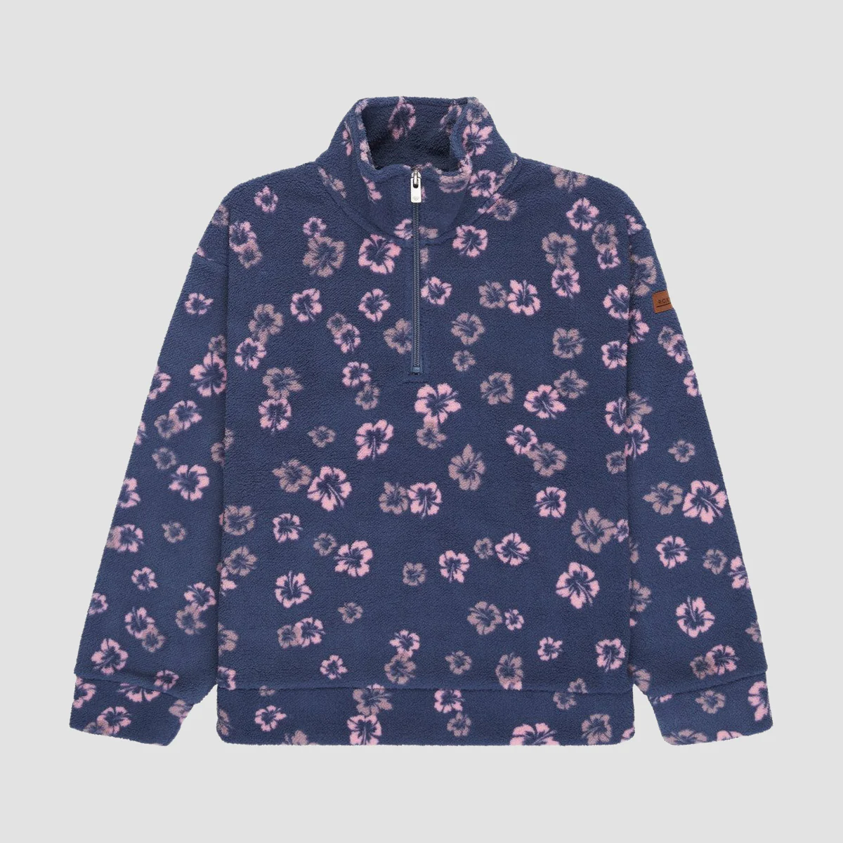 Roxy Calling All Mys Half Zip Fleece Sweatshirt Vintage Indigo Shes Cute Big - Girls