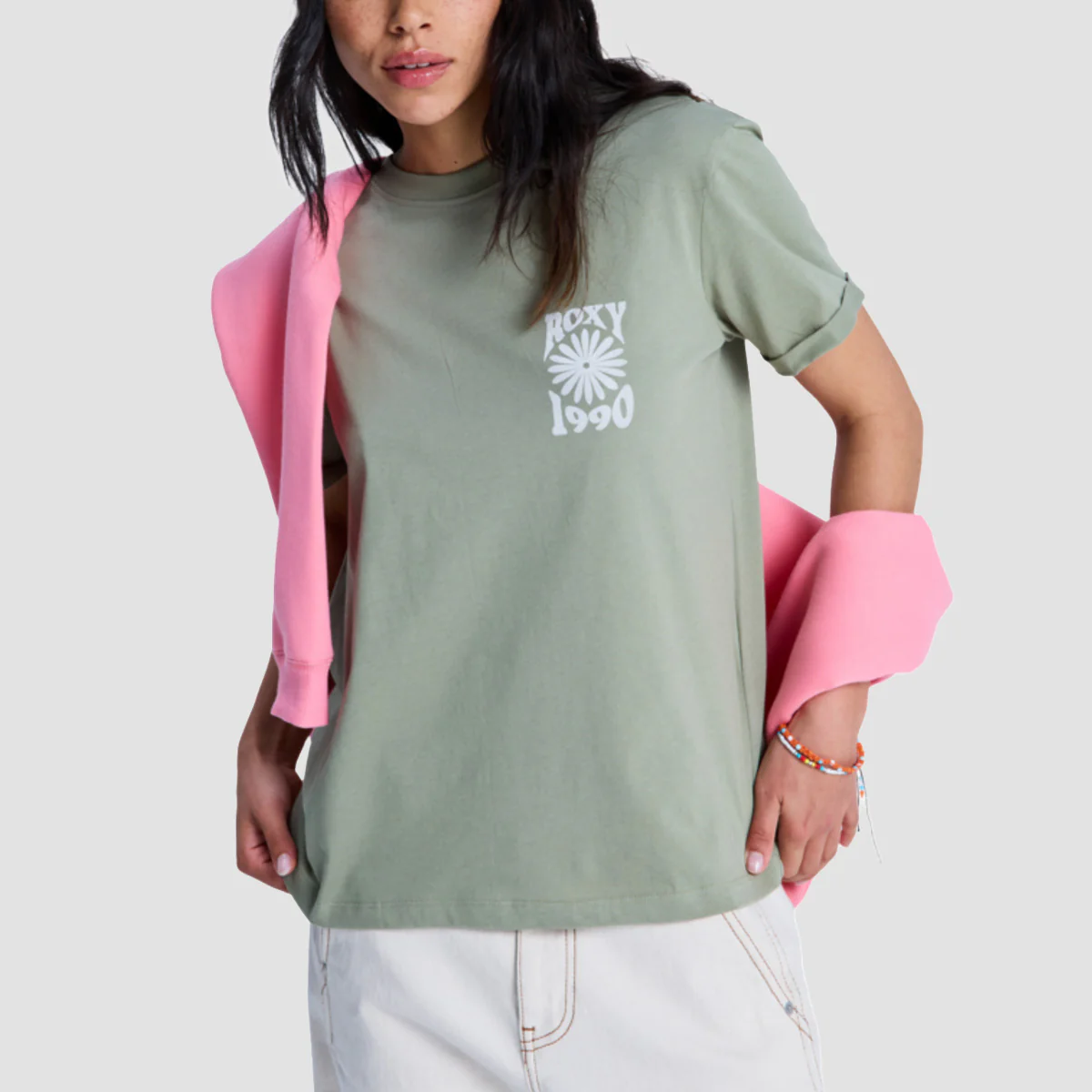 Roxy Ocean Regular FB T-Shirt Oil Green - Womens - Image 2