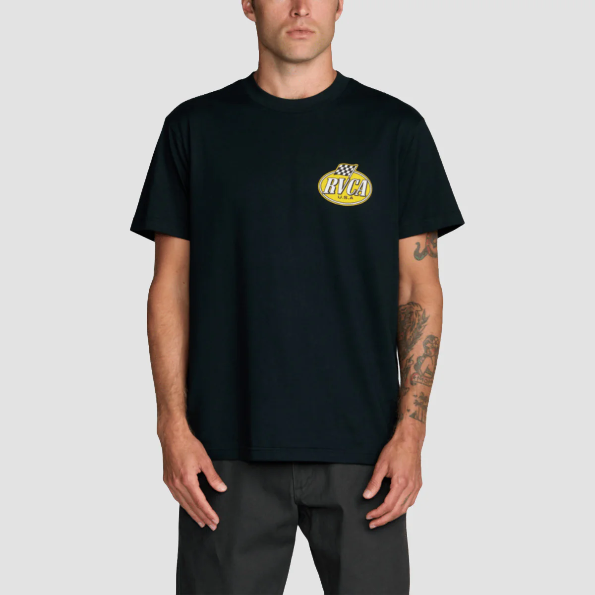 RVCA Speed Check T-Shirt Black - Image 2