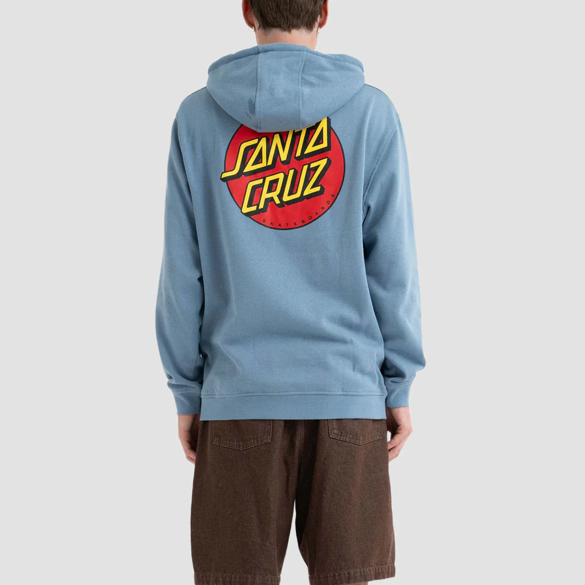 Santa Cruz Classic Dot Chest Pullover Hoodie Faded Denim