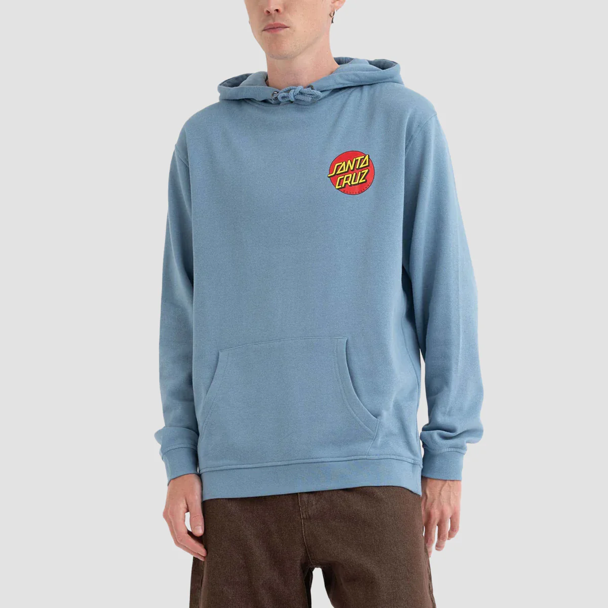 Santa Cruz Classic Dot Chest Pullover Hoodie Faded Denim - Image 2