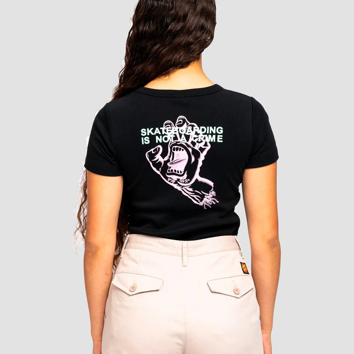 Santa Cruz Crime Hand T-Shirt Black - Womens