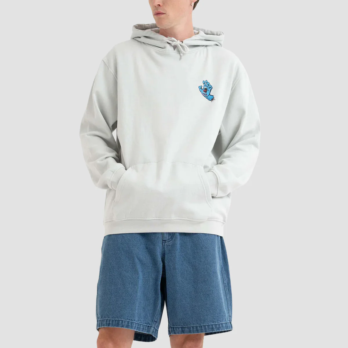 Santa Cruz Screaming Hand Chest Pullover Hoodie Mist - Image 2
