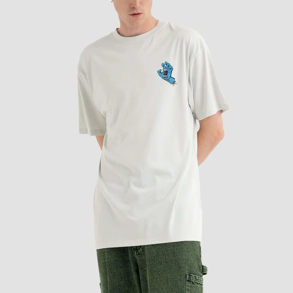 Santa Cruz Screaming Hand Chest T-Shirt Mist - Image 2