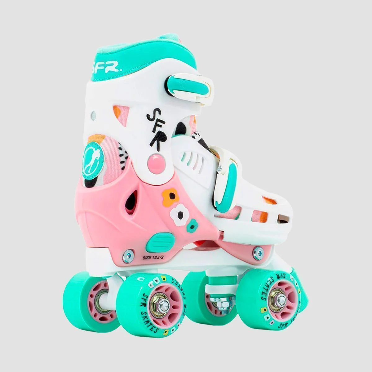 SFR Storm V Adjustable Quad Skates Flower - Kids - Image 2