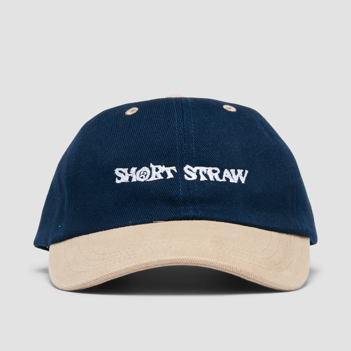 Short Straw Logo Cap Navy/Taupe - Image 2