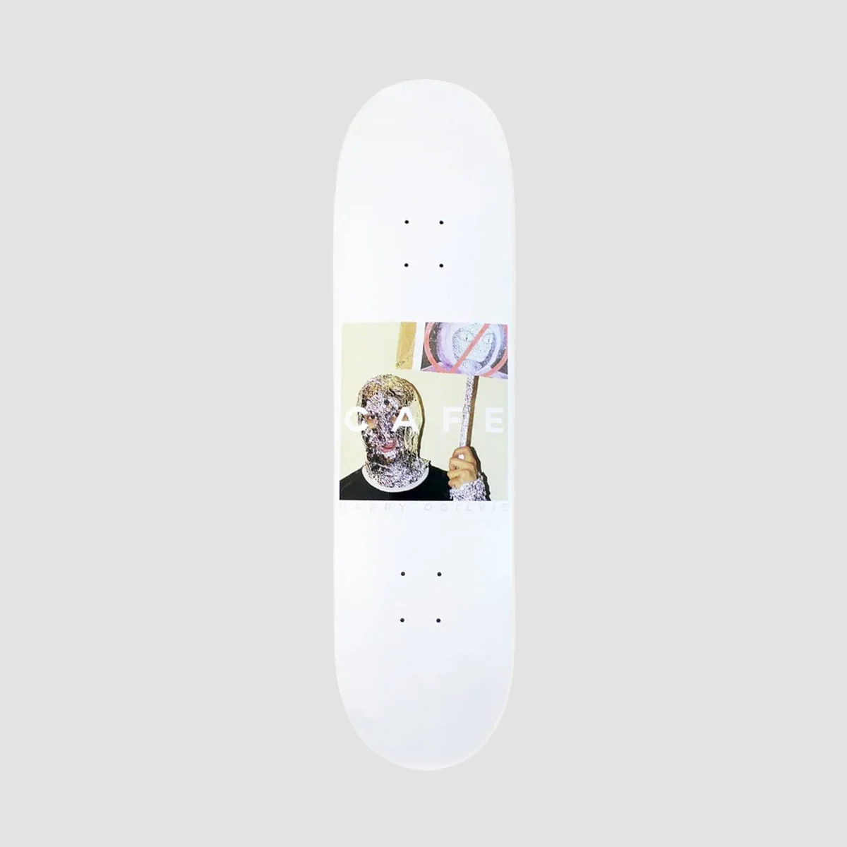 Skateboard Cafe Urban Shapeshifting Reptilian Harry Ogilvie Skateboard Deck White - 8"