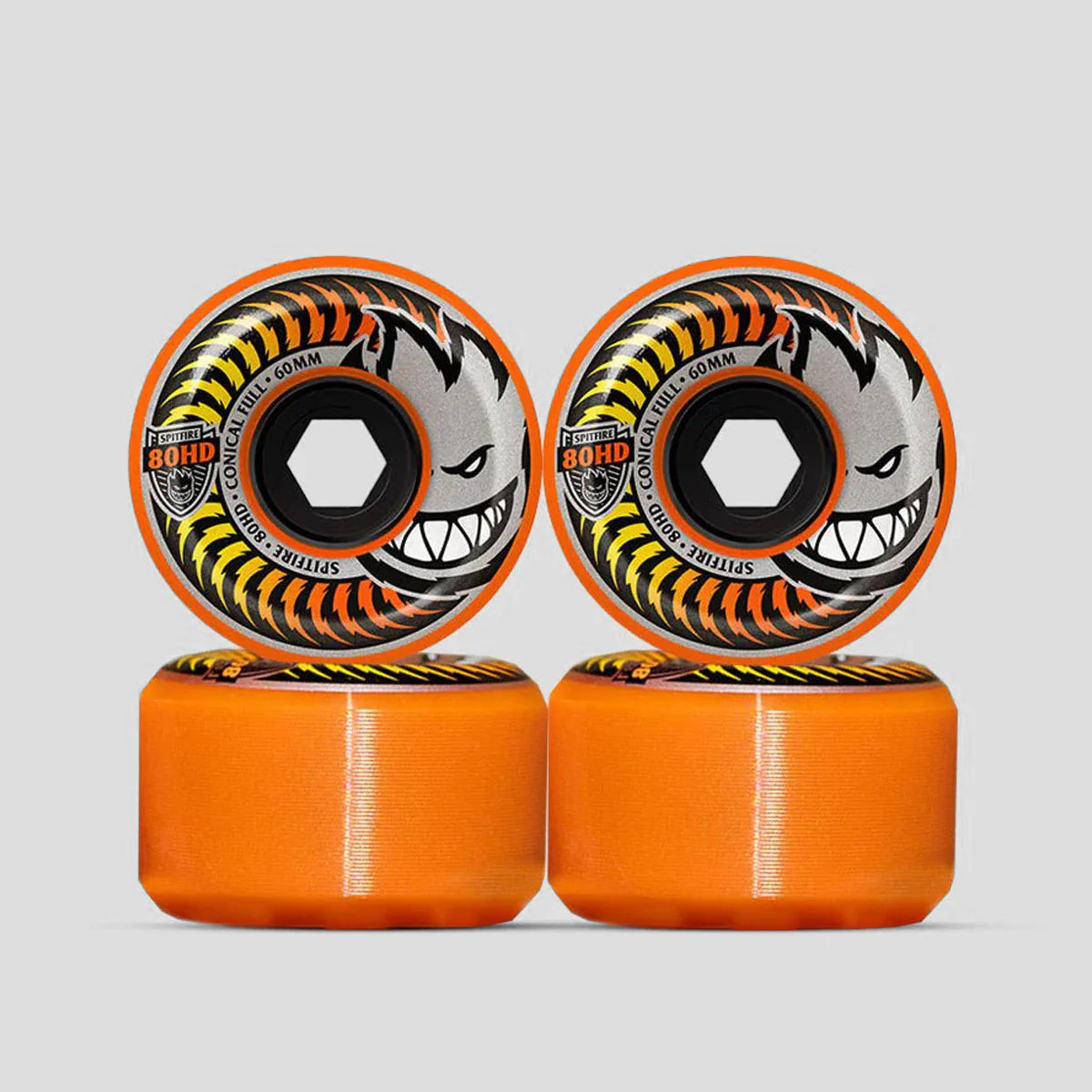 Spitfire Conical Full 80HD Soft Skateboard Wheels Orange 60mm