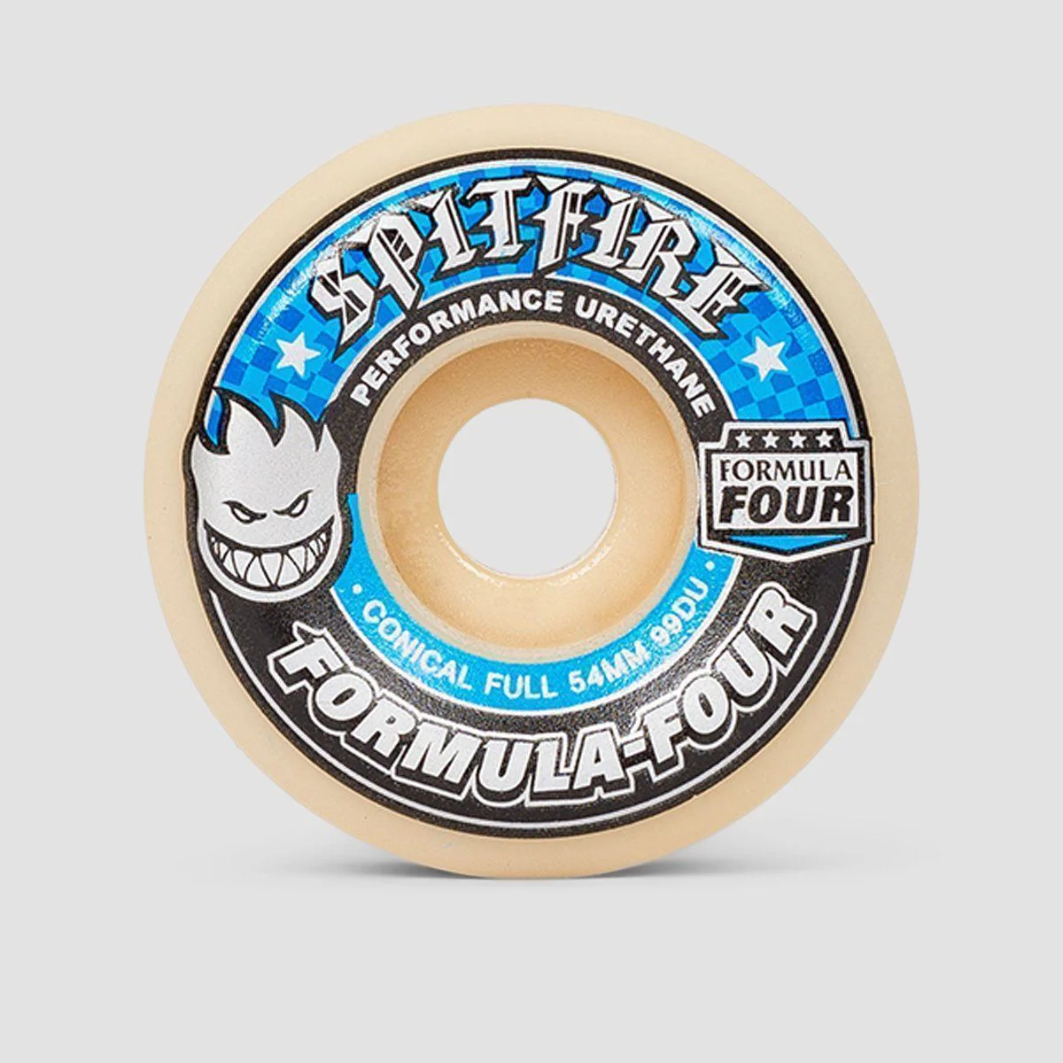 Spitfire Formula Four Conical Full 99du Skateboard Wheels Natural/Blue 54mm - Image 2