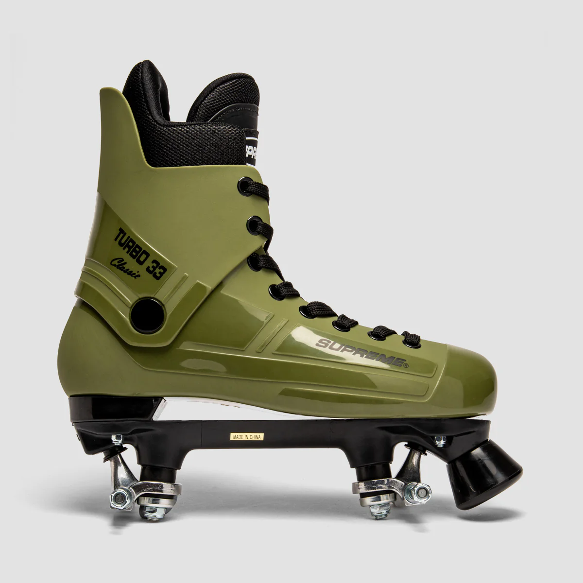 Supreme Turbo 33 Nylon Quad Skates Army Green/Clear - Image 2