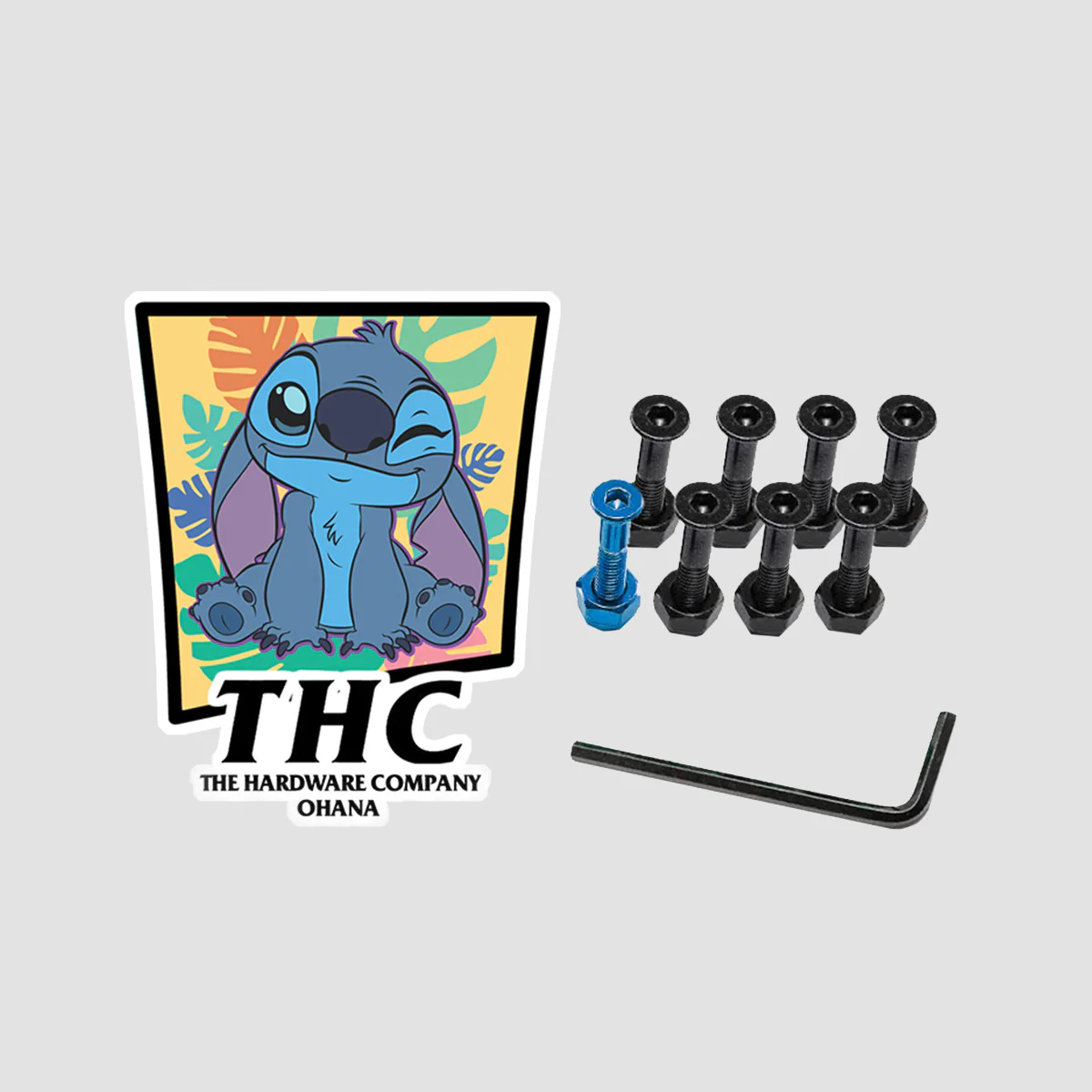 The Hardware Company THC Stitch Allen Truck Bolts Black/Blue 1"