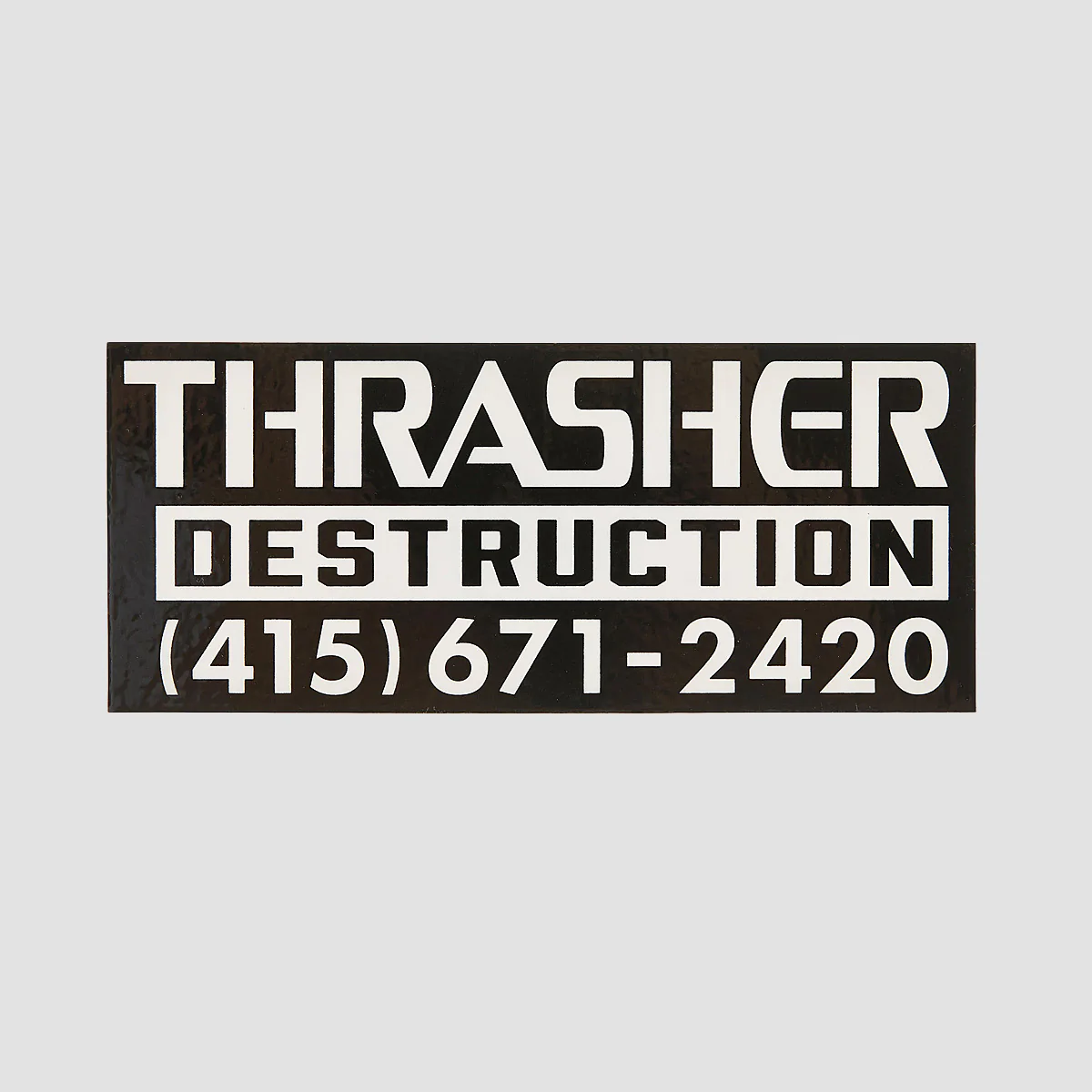 Thrasher Destruction Sticker Black/White 125x55mm