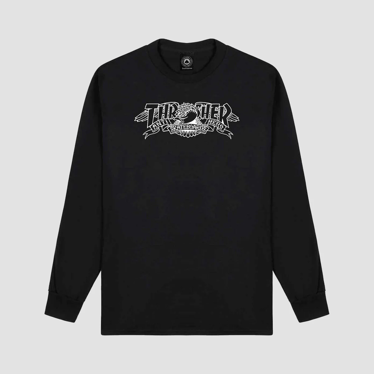 Thrasher X Antihero Mag Banner Longsleeve T-Shirt Black