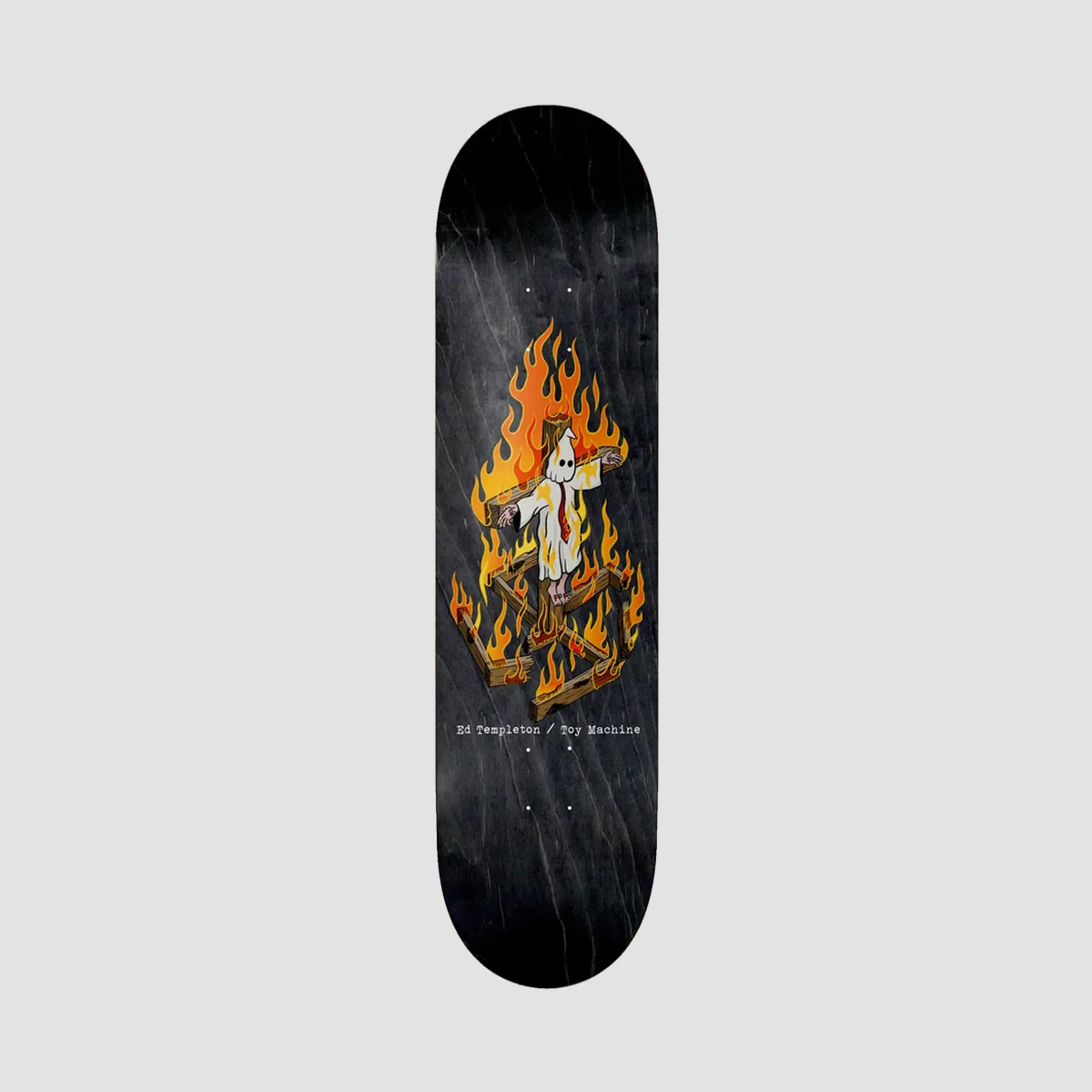 Toy Machine Ed Templeton Charred Cross Skateboard Deck Black Stain - 8.25"