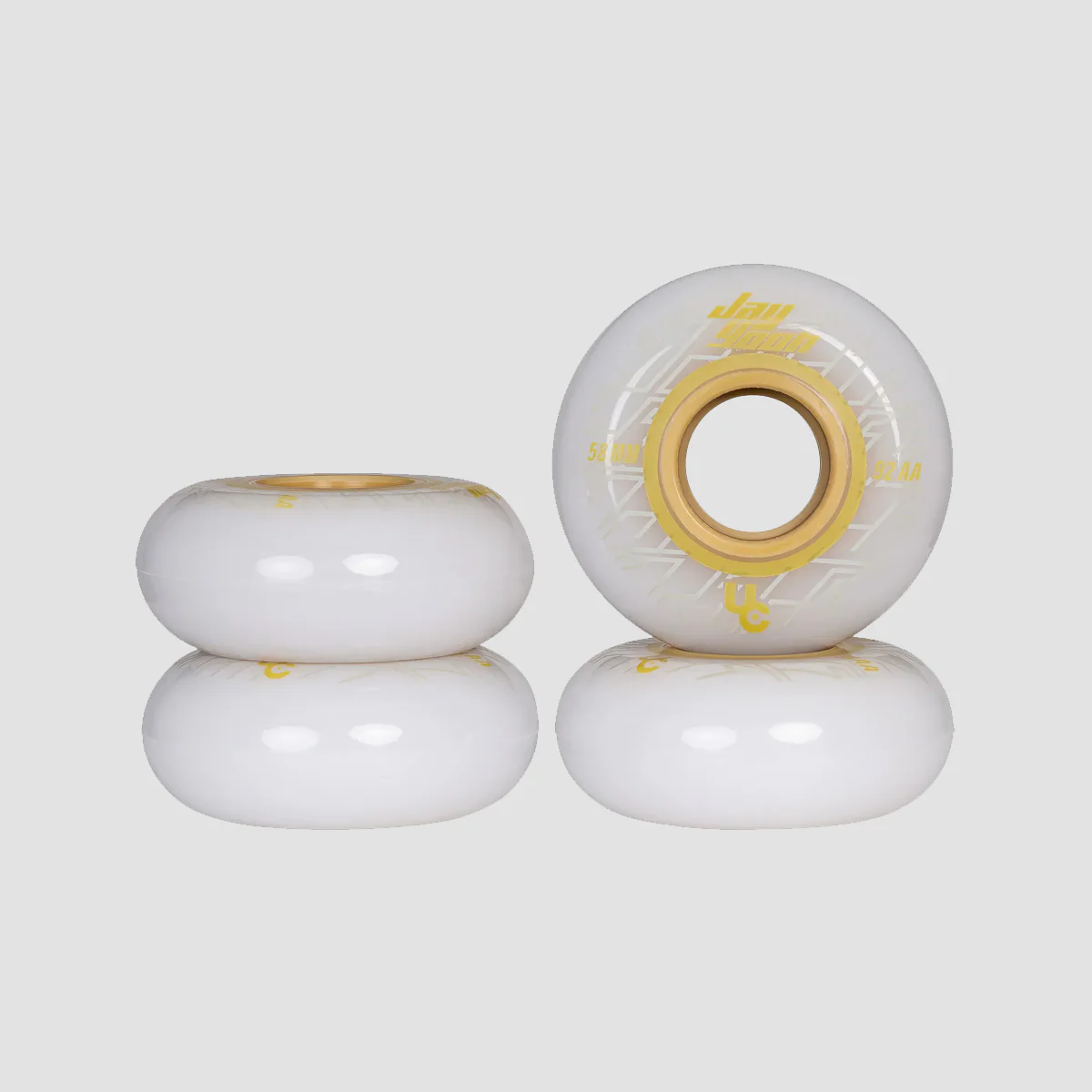 Undercover Jay Yoon 88a/92a Inline Wheels x4 White/Gold 58mm