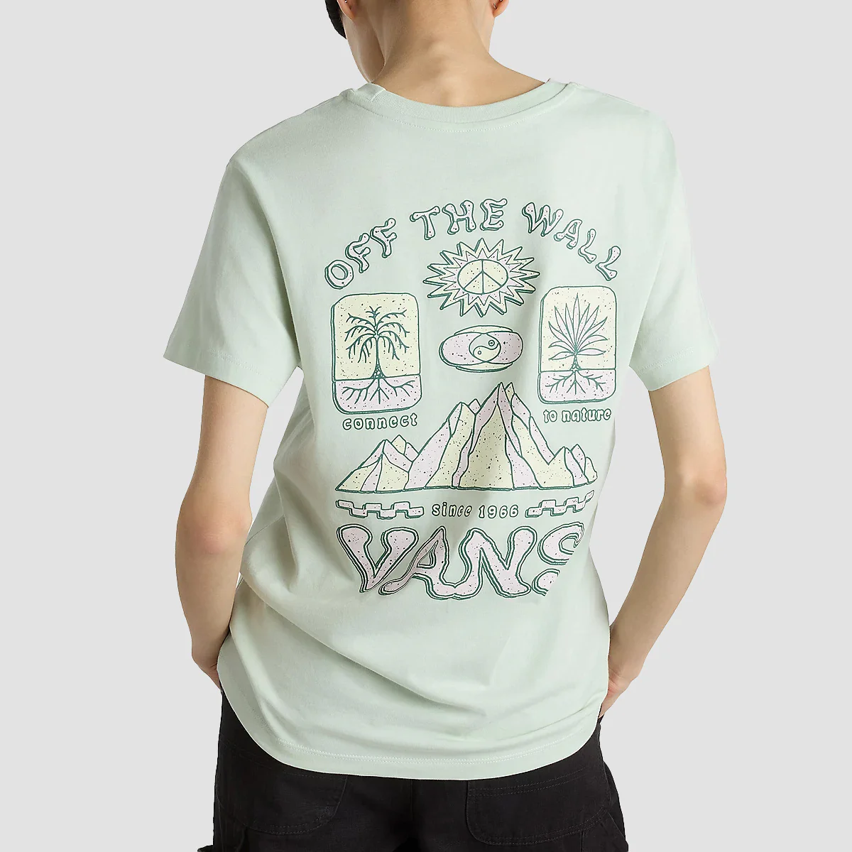 Vans Depth Connection BFF T-Shirt Pale Aqua - Womens - Image 2